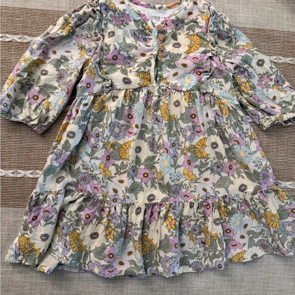 Zara Floral Kids Dress - Multicolor